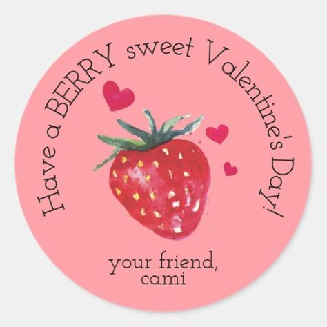 $7.05 | Berry Sweet Strawberry Valentine Sticker #valentine's day stickers, valentines stickers, personalized valentine's day stickers, kids valentine's day stickers, school valentine's day stickers, strawberry valentine, strawberry valentine sticker, strawberry sticker, berry sweet valentine sticker, strawberry valentine's day sticker Class Valentines Gifts, Valentines Stickers, Strawberry Sticker, Stickers School, Class Valentines, Day Stickers, Valentine Stickers, Valentines School, Sweet Valentine