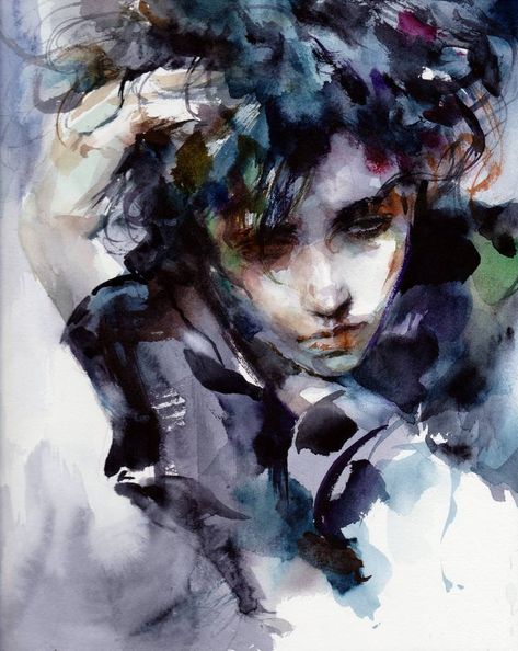 Original contemporary painting by Ko Byung Jun (South Korea). This one-of-a-kind watercolor on paper painting measures 8.6W x 10.6 H inches, and is framed. The portrait painting ships in a box directly from the artist's studio and is covered by the 14-day satisfaction guarantee from Saatchi Art, so you can buy with confidence. Illustration Kunst, Sosua, Arte Peculiar, Portraiture Drawing, Art Watercolor Painting, Wow Art, A Level Art, Art And Illustration, Ethereal Art