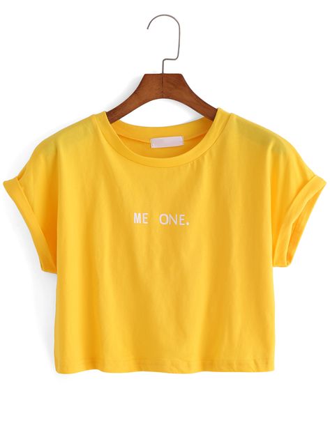 Yellow Crop Top, Yellow Outfit, Yellow T Shirt, Yellow Shirts, Crop Top Outfits, Cute Crop Tops, Crop Top Shirts, Girls Fashion Clothes, Teen Fashion Outfits