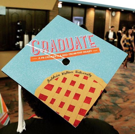 Grad Cap Ideas, Waitress Musical, Cap Ideas, Graduation Caps, Grad Cap, College Graduation, Graduation Cap, Playing Cards, Amber