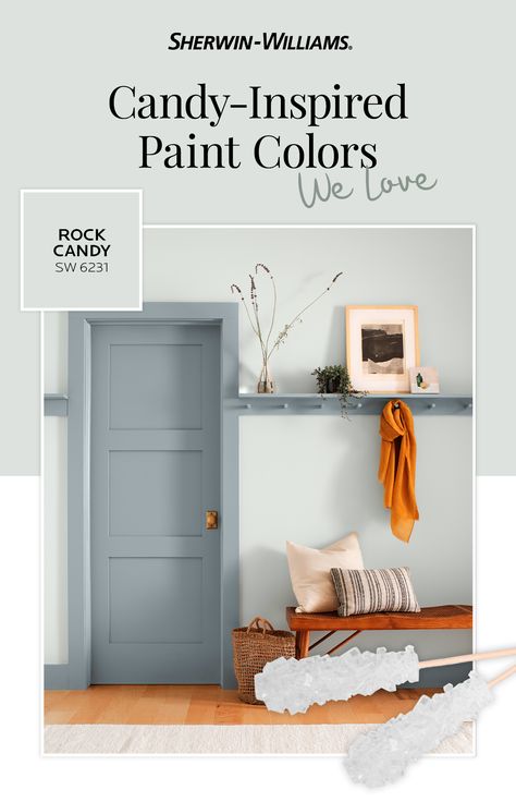 Rock Candy Paint Sherwin Williams, Closet Color Ideas Paint, Rock Candy Sherwin Williams, On The Rocks Sherwin Williams, Nursery Colours, Office Interior Design Luxury, Colors For Walls, Craftsman Home Decor, Room Palette