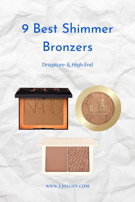 9 Best Shimmer Bronzer & Tips on How To Apply Bronzers For Dark Skin, Bronzer Tips, Milani Baked Bronzer, Nars Bronzer, Shimmer Bronzer, Sunkissed Makeup, Dewy Makeup Look, Best Bronzer, Matte Bronzer