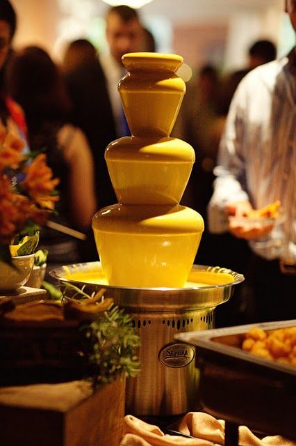 Cheese Fountain Wedding, Nacho Fountain, Nacho Cheese Fountain, Cheese Fountain, Beacon Academy, Fondue Fountain, Fountain Ideas, Nacho Bar, Hot Tamale