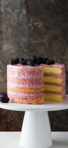 Blackberry Mascarpone Cake, Lemon Blackberry Cake, Blackberry Mascarpone, Tall Cake, Cake Easter, Tall Cakes, Summer Cakes, Layer Cakes, Just Cakes