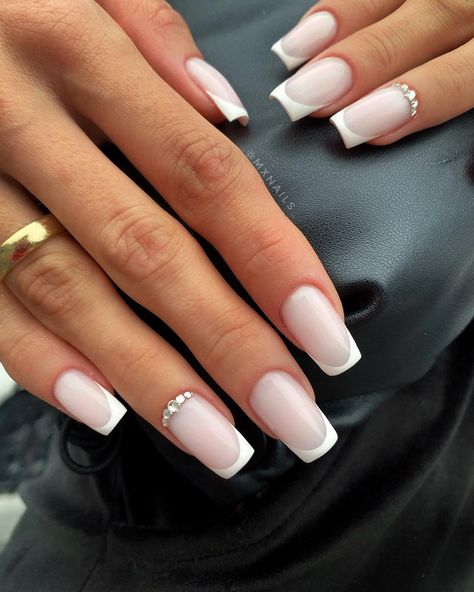 30+ Milky Nail Design Ideas for a Sweet and Sophisticated Look Nail Milky White French, Creamy White French Tip Nails, Milky White Nails With Accent Nail, Milky White Nails With White Tip, Milky White Nails With Design Square, Milky Nails With French Tip, Milky French Manicure Almond, Milky White French Manicure, Milky White Nails With Design Short