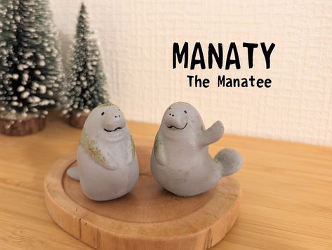 MANATY : The Manatee by takman29 - Thingiverse Manatee Craft, Clay Manatee, Felt Manatee, Polymer Clay Manatee, Manatee Pottery, Manatee Stuffed Animal, Manatee Sculpture, Clay Animals, Pottery Painting