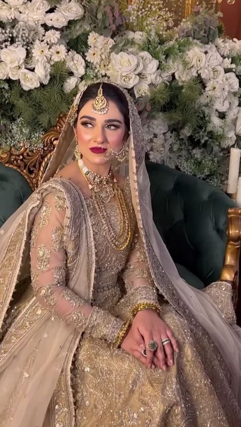 Walima Bridal Dress, Pakistani Bridal Hairstyles, Nikah Outfit, Sarah Khan, Pakistani Bridal Makeup, Walima Dress, Couple Wedding Dress, Latest Bridal Dresses, Dress 2022