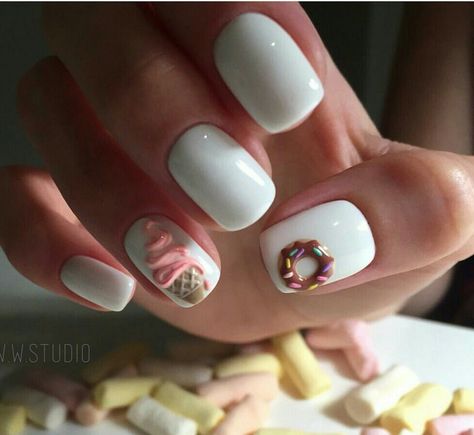 Ice Cream Nails, Cream Nails, Best Nail Art Designs, Super Nails, Nail Swag, Ideas Nails, Trendy Nail Design, Unique Nails, Nail Polishes