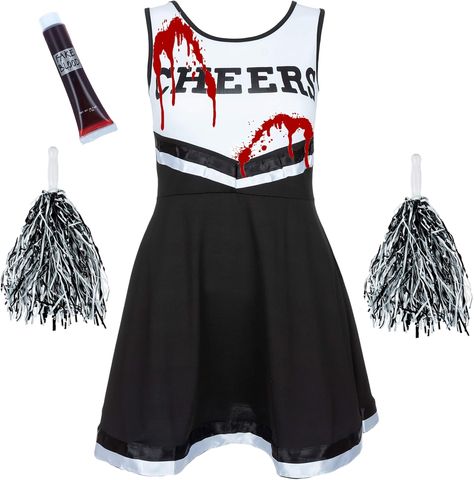 Zombie Cheerleader Costume Women Outfit with Cheerleader Pom Poms - Dead Halloween Cheerleader Fancy Dress Costume - High School Musical Zombie Outfit Women Cheerleader Dead Cheerleader Costume, Halloween Cheerleader, Cheerleader Fancy Dress, Zombie Outfit, Zombie Cheerleader Costume, Cheerleader Halloween, Cheerleader Halloween Costume, Zombie Cheerleader, Zombie Clothes