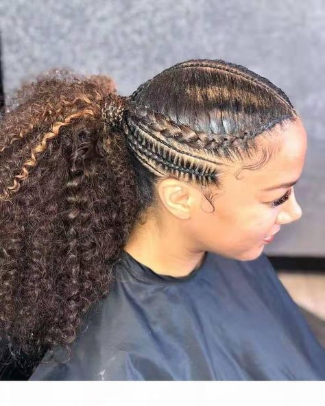 Nubian Braids, Ponytail Braided, Feed In Braids Ponytail, Braids Ombre, Human Hair Ponytail Extensions, Human Hair Ponytail, Feed In Braids, Indian Remy Human Hair, Weave Ponytail Hairstyles