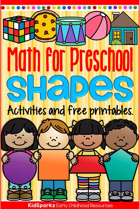 Free Printables For Preschool, Math For Preschool, Kindergarten Shapes, Preschool Shapes, Shapes Worksheet Kindergarten, Shape Activities Preschool, Preschool Prep, Circle Time Songs, Shapes Kindergarten