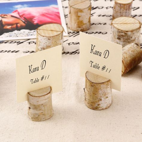 Wedding Top Table Decorations, Birch Wedding Decor, Wood Centerpieces Wedding, Wedding Party Table Decor, Wedding Candy Cart, Wooden Table Numbers Wedding, Wood Place Card Holders, Table Numbers Wedding Rustic, Cheap Wedding Centerpieces