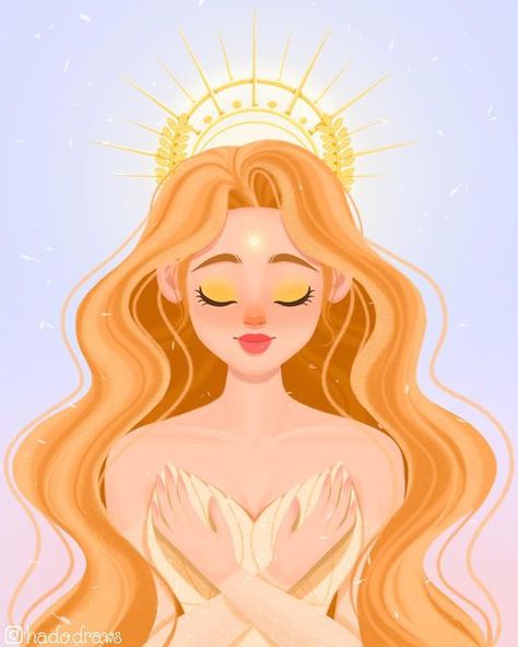 Sun Crown Drawing, Healer Drawing, Christmas Goddess, Sun Goddess Art, Sun Magick, Sun Person, Eos Goddess, Aurora Goddess, Sun Fairy