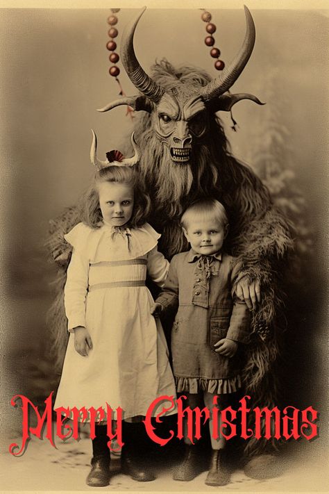 Krampus Card, Christmas Rolls, Happy Thanksgiving Pictures, Pin Up Pictures, Thanksgiving Pictures, Creepy Christmas, Nice List, Horror Movie Posters, Jolly Christmas