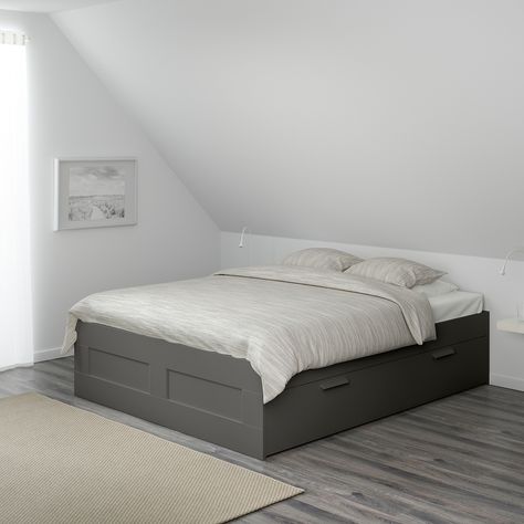 Brimnes Headboard, Brimnes Bed, Cama Ikea, Bed Base Frame, Painted Beds, Adjustable Bed Base, Ikea Bedroom, Ikea Bed, Dreams Beds