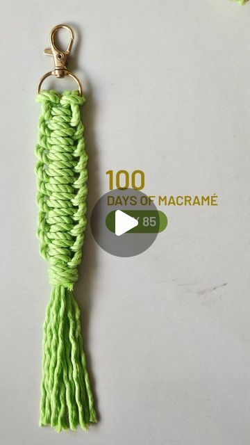 Agrima Wadhwa on Instagram: "100 Days of Macramé - Day 85 Macramé Keychain (half Square knot)  Yarn - 3mm twisted (cotton) Length - 0.75m  DM for workshops and products  #macrame ##macramemakers #macramelove #india #instagood #instagram #handmade #sustainability #macramekeychain #learnsomethingneweveryday #indian #artistsoninstagram #diy #macramecommunity #knots #explorepage #100daysofmacrame #india" Learn Something New Everyday, Square Knot, Macrame Patterns Tutorials, Macrame Patterns, 100 Days, Sustainability, Macrame, Knot, Twist