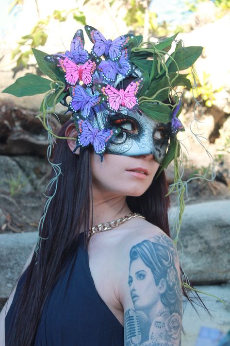 Hey, I found this really awesome Etsy listing at https://www.etsy.com/listing/198955099/masquerade-butterfly-forest-flower-mask Butterfly Masquerade Mask, Butterfly Masquerade, Masquerade Gala, Venetian Ball, Masquerade Mask Diy, Butterfly Forest, Silk Flower Crown, Floral Mask, Masquerade Carnival