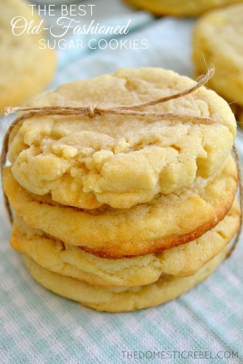 These Old-Fashioned Sugar Cookies are so supremely soft, tender and buttery! This recipe is totally foolproof; you won't want another sugar cookie recipe after this easy, delicious one! Old Fashioned Sugar Cookies, Chewy Sugar Cookie Recipe, Tarte Fine, Chewy Sugar Cookies, Best Sugar Cookies, Soft Sugar Cookies, Easy Sugar Cookies, Sugar Cookies Recipe, Yummy Cookies