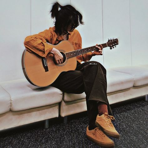 Person With A Guitar Reference, Sitting Down Playing Guitar Reference, Play Guitar Reference, Guitar Pose Reference Sitting, Sitting With Guitar Pose, Person Singing Reference, Sitting Playing Guitar, Person With Guitar, Playing Guitar Photography