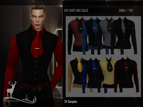 The Sims Resource - DSF SHIRT NOX CAELO Sims 4 Cc Goth, Goth Male, Sims 4 Men Clothing, Sims 4 Male Clothes, Vampire Clothes, Alt Clothes, Sims 4 Expansions, Sims 4 Dresses, Sims4 Clothes