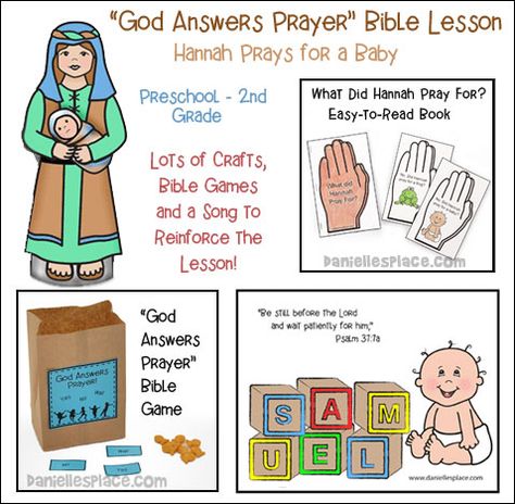 Hannah Bible, Samuel Bible, Childrens Bible Activities, Prayer Crafts, God Answers Prayers, Prayer Bible, Bible Story Crafts, Sunday School Kids, Preschool Bible