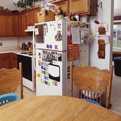 A Decked-Out Fridge Grandma Era, Grandma Kitchen, Remembering Grandma, Candy Lady, Vintage Kitchen Accessories, Kitschy Decor, Grandmothers Kitchen, How To Store Potatoes, Grandma's Kitchen