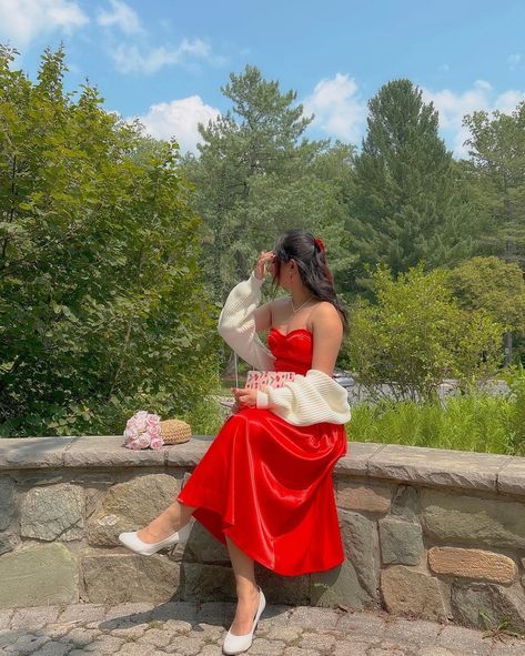 Felt like a rose in this pretty dress from @cherley.official 🥹🌹 (use “meen15” for discount) 🏷️ red dress, princesscore, cottagecore, coquette, romantic look, modern romance, summer outfit inspo, feminine style Princesscore Outfits, Princesscore Cottagecore, Romantic Cottagecore, Girl Red Dress, Cottagecore Coquette, Gardening Outfit, Bday Girl, Modern Romance, Valentines Outfits