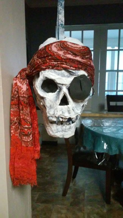 pirate skull pinata 2017 Pirate Pinata, Skull Pinata, Skeleton Head, Pirate Skull, Eden, Halloween Party, Birthday Party, Halloween, Birthday