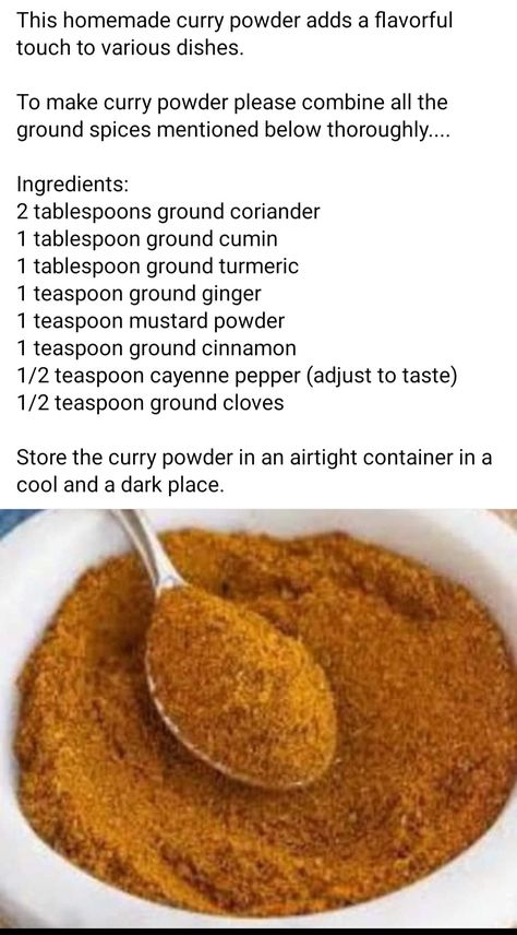 Easy Veg Recipes, Homemade Masala, Spices Blends, Diy Seasonings, Homemade Curry Powder, Podi Recipe, Masala Powder Recipe, Homemade Curry, Homemade Spice Mix