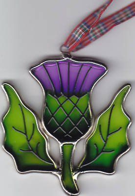 "Scottish Thistle Stained Glass Christmas Tree Ornament" Celtic Christmas Decoration, Scottish Christmas Decorations, Stained Glass Christmas Ornaments, Stained Glass Christmas Tree, Scottish Christmas, Chirstmas Decor, Thistle Flower, Stained Glass Ornaments, Stained Glass Suncatchers