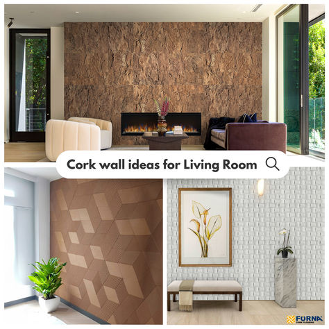 Enhance your living room with eco-friendly cork wall tiles! Experience acoustic insulation, warmth, and timeless style.  Order your free sample now to start your home transformation! 🌿✨ #CorkDecor #HomeRenovation Cork Wall Ideas, Cork Wall Panels, Cork Wall Tiles, Cork Panels, Home Transformation, Cork Wood, White Wash Brick, Acoustic Insulation, Cork Wall