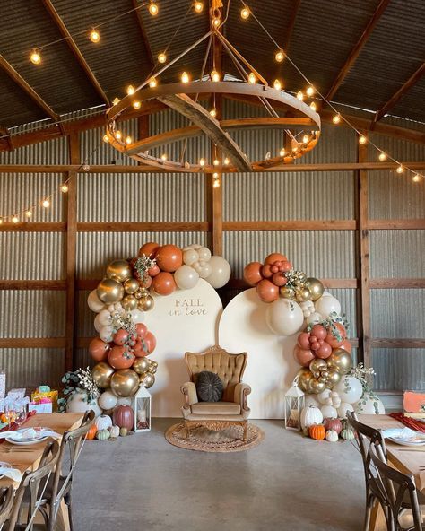 21 Fall Bridal Shower Ideas You’ll Love | Mummy Time October Bridal Shower Decorations, Fall In Love Shower Ideas, Fall Themed Bridal Shower Ideas Food, Fall Bridal Shower Backdrop Ideas, Bridal Shower October, Bridal Shower Fall In Love, Bridal Shower Ideas For Fall, Cool Bridal Shower Ideas, Fall Wedding Shower Ideas Decor