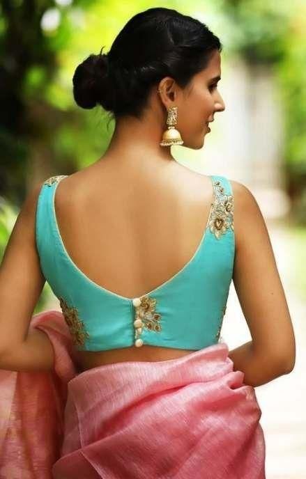 200+ Latest Blouse Designs Images (2020) - Paperblog Sleeveless Blouse Designs, Sleeveless Blouses, Blouse Lehenga, Sari Design, Saree Blouse Neck Designs, Backless Blouse Designs, Lehenga Blouse Designs, Blouse Back Neck Designs, Blouse Design Images