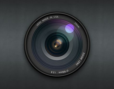 Realistic Camera Lens - Icon Design - Creattica Camera Lense Drawing, Lens Logo Design, Hud Graphics, Camera Lens Logo, Movies Malayalam, Logos Photography, Car Ui, Sphere Design, Create Icon