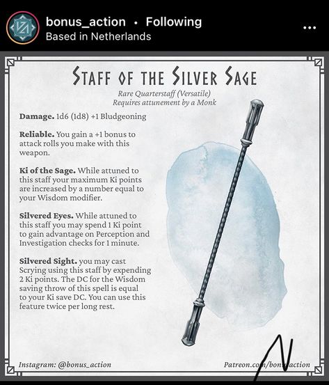 Monk Staff Dnd, Dnd 5e Monk, Dnd Artifacts, Arcane Magic, Monk Dnd, Homebrew Items, Dungeons And Dragons Rules, Dragons 5e, Dnd Stories