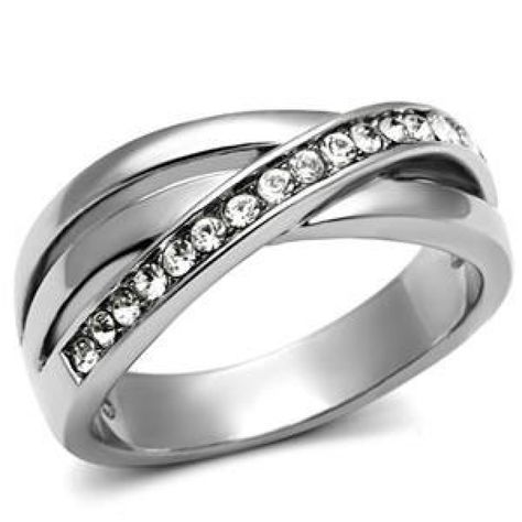 Promises – Triple overlapping band multiple top grade crystals silver stainless steel ring Silver Rings For Women Unique, Rings For Women Unique, Silver Rings For Women, Swarovski Crystal Rings, Crossover Ring, Diamond Dress, Costume Jewelry Rings, Luxe Jewelry, Trendy Fashion Jewelry