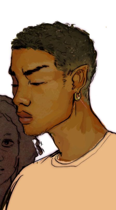 Black Guy Oc Drawing, Light Skin Drawing, Boy With Curly Hair Drawing, Black Male Hairstyles Drawing, Black Guy Art, Black Men Drawings, Black Person Drawing, Black Guy Drawing, Simple Pose Reference