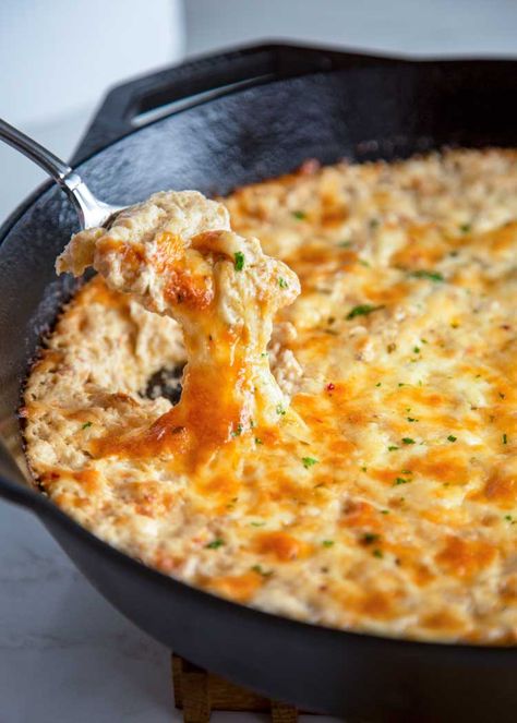 My baked Cajun Hot Crab Dip uses lump Alaska crab meat, Monterey Jack cheese, cream cheese and a spicy Cajun seasoning. This seafood dip is ready in 30 minutes. #sponsored #AskForAlaska @alaskaseafood Seafood Dips Recipes, Shrimp And Crab Dip, Cajun Crab Dip, Crawfish Dip, Cajun Crab, Dip Recipes Hot, Seafood Dip, Spicy Crab, Hot Crab Dip