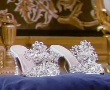 The slippers from Slipper and the Rose.  I wouldn't dare...but I always loved them.  The filigree design is lovely. The Slipper And The Rose, Slipper And The Rose, Cinderella Aesthetic, Rose Costume, Silver Slippers, Cinderella Movie, Have Courage And Be Kind, Rose Shoes, Bridal Wedding Shoes