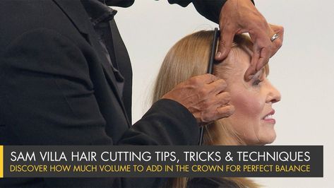 Adding Volume to the Crown to Create Balance in a Hairstyle | Sam Villa Highlight Tutorial, Hairstyle Youtube, A Hairstyle, Diy Haircut, Hair Techniques, Flat Hair, Hair Women, Hair Girl, Curly Hair Tips