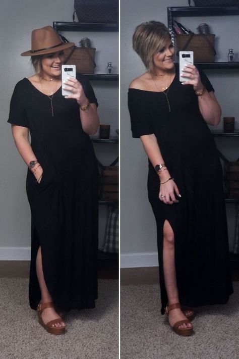 Black Tshirt Dress Outfit, Casual Maxi Dress Outfit, Black Maxi Dress Outfit, Black Tshirt Dress, Black Plain Dress, Casual Summer Wear, Maxi Outfits, Maxi Dress Outfit, Maxi Skirt Outfits