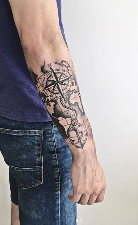 #anchortattoo Anchor Sleeve Tattoo, Tattoo Anchor, Nautical Tattoo Sleeve, Mangas Tattoo, Anchor Tattoo Design, Forearm Band Tattoos, Anchor Tattoos, Cool Forearm Tattoos, Nautical Tattoo