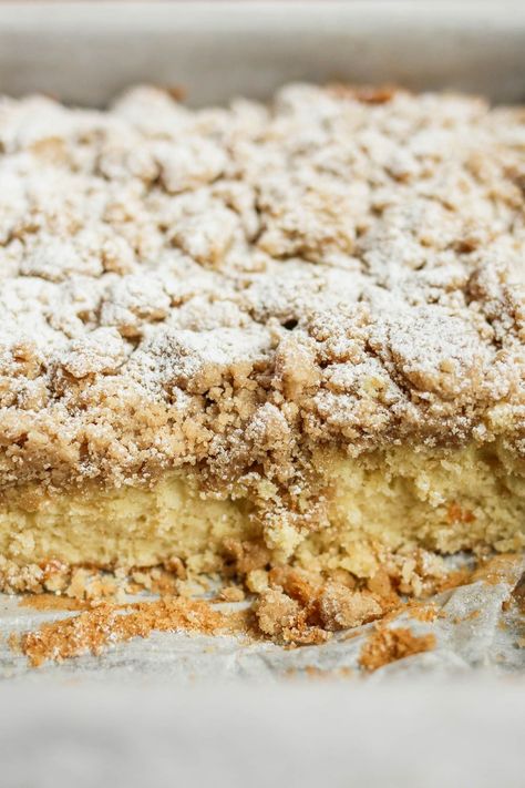 New York Style Crumb Cake New York Style Crumb Cake, New York Crumb Cake, Crumb Cakes, Carlos Bakery, New York Coffee, Bagel Shop, Leftover Cake, Coffee Cakes, Coffee Cake Recipes