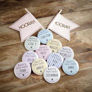 Personalised Hen Night Badges - hen party styling Party Gift Bag Ideas, Hen Party Bags Fillers, Name Places, Gift Bag Ideas, Hen Party Sash, Hen Party Badges, Hen Party Bags, Hen Party Gifts, Personalised Badges