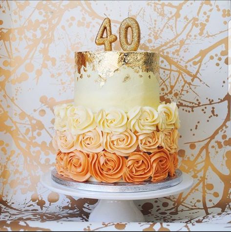 Peach Buttercream, Two Tier Birthday Cake, 40th Birthday Cake For Women, 50th Birthday Cake For Women, 30th Cake, Tier Birthday Cake, Graduation Bbq, Buttercream Birthday Cake, 30 Cake