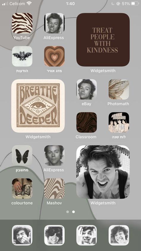 Harry Styles Homescreen, Apple Organization, Themes Homescreen, Launcher Wallpaper, Harry Styles Quotes, Lockscreen Ios, Ios App Iphone, Artsy Aesthetic, Custom Ipad