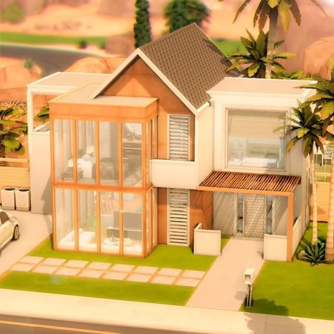 Waterfall House | No CC Hello Everyone! 🤗💚 I get my inspiration back and build this family house on a desert with waterfall in the… | Instagram Modern Urban Bedroom, Landscaping Waterfall, Sims 4 Beach House, Outfit Ideas Layout, Vlog Tips, Urban Bedroom, Sims 4 Houses Layout, Bohemian Pictures, Waterfall House