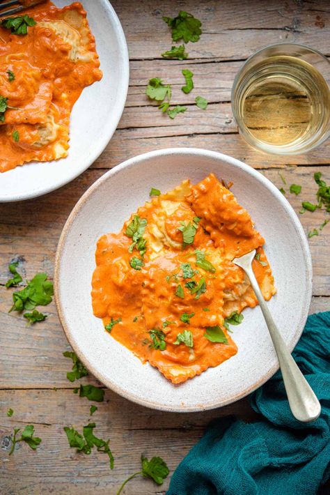 Lobster Ravioli Recipe, Homemade Pasta Dough, Frozen Lobster, Lobster Ravioli, Parmesan Cream Sauce, Homemade Ravioli, Ravioli Recipe, Vodka Sauce, Impressive Recipes