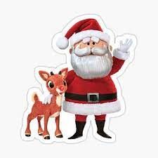 Rudolph The Red-Nosed Reindeer and Santa Clause " Sticker for Sale by brittanymonaco | Redbubble Rudolph Characters, Rudolph The Red, Holiday Stickers, Santa Clause, Red Nosed Reindeer, Christmas Drawing, Perfect Stocking Stuffers, Santa And Reindeer, Holiday Art