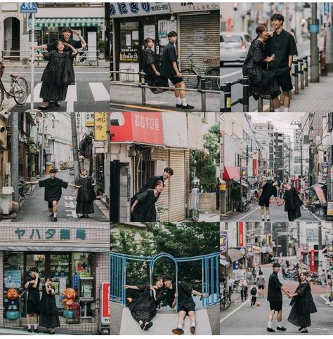 Japan Prenup Shoot, Fun Prewedding Ideas, Japan Prewedding Photo Ideas, Japan Couple Photoshoot, Japanese Prewedding, Street Prewedding Photo Ideas, Konsep Prewedding Outdoor, Couple Street Photography, Street Prewedding